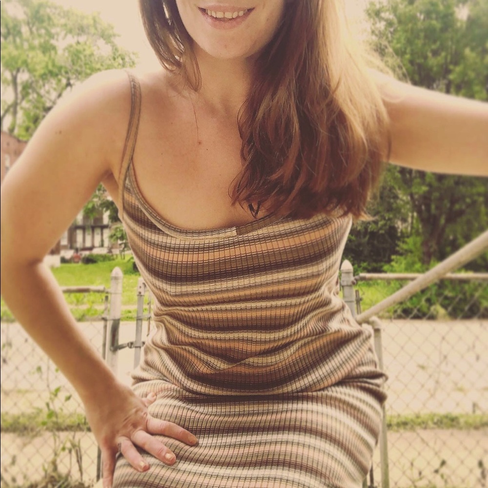 90’s Striped Spaghetti Strap Dress